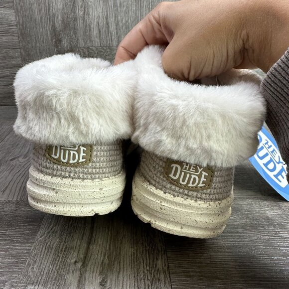 Hey Dude Wendy Fold Women's size 7 Nut Faux Fur Slip On Shoes - Picture 6 of 8